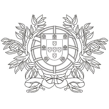 Coat of arms of Portugal with laurel branches Outline